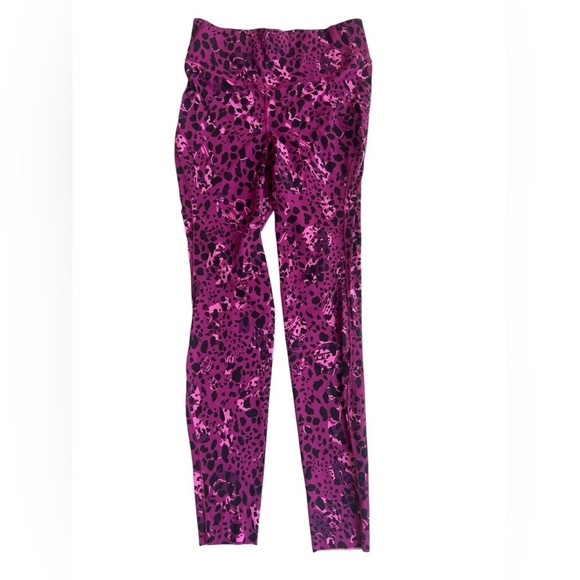 Lululemon Base Pace High-Rise Crop 17" Cheetah Camo Magenta Purple MultiSize 10 - Picture 7 of 8
